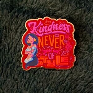 Disney Princess Jasmine Aladdin Kindness Never Goes Out of Style Pin 2024 WDW